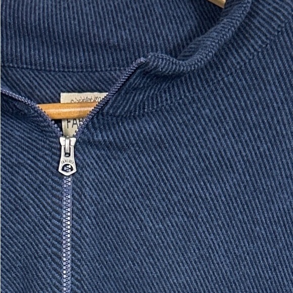 Faherty navy 1/4 zip sweater, size XXL, mock neck, layer, basic, transitional - Picture 6 of 8